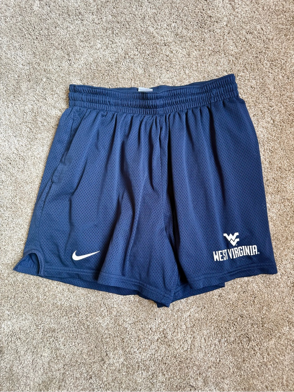 Nike Men's Navy West Virginia Mesh Athletic Shorts